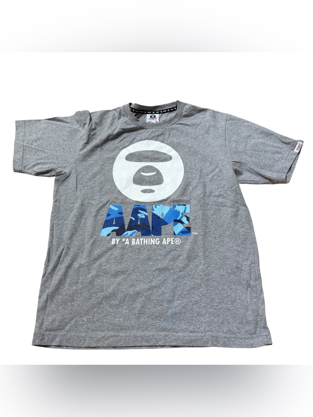 AAPE By A Bathing Ape Gray T-Shirt Top Size Medium
